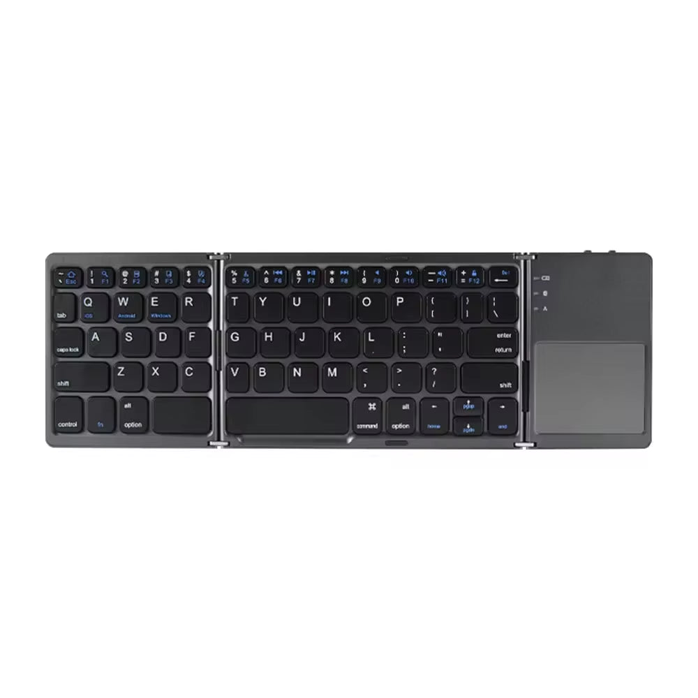 Folding Bluetooth Keyboard with Touchpad for IOS Android Windows Office Mini Wireless Keyboard Storage Three Systems Universal